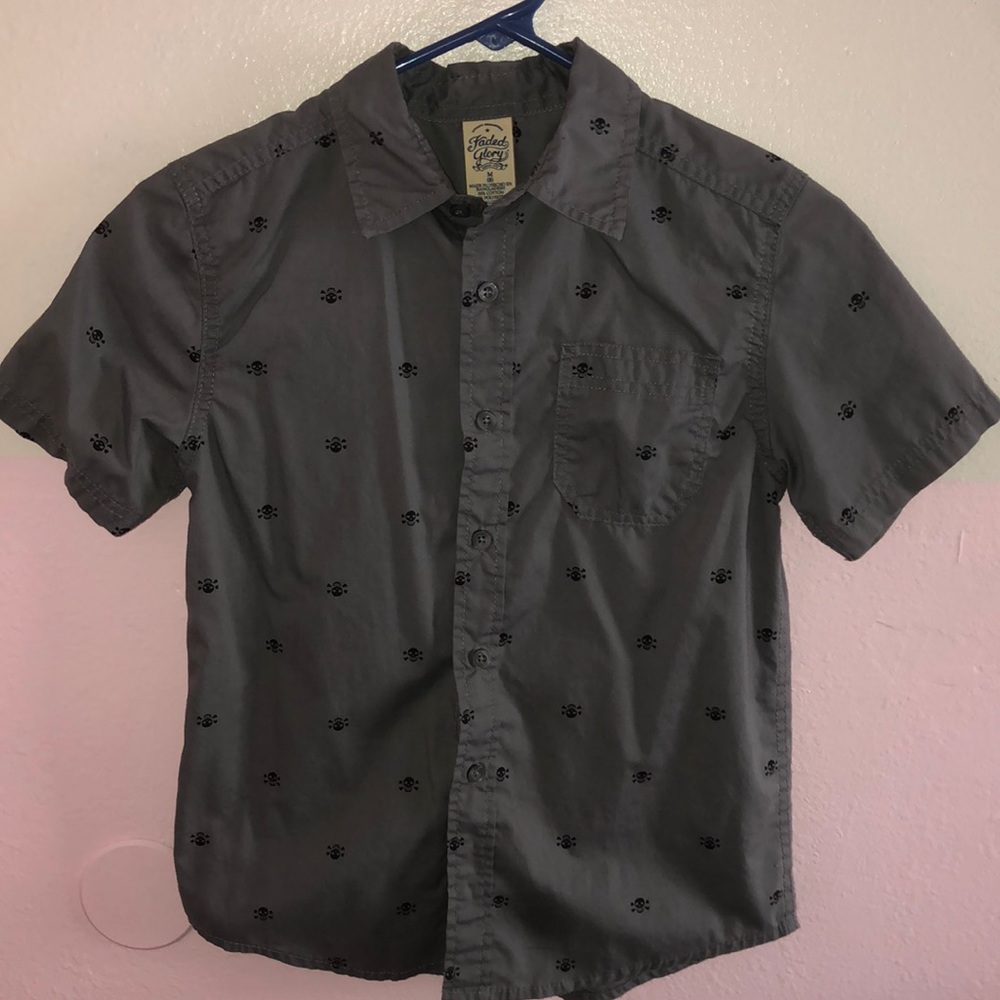Boys skull an cross bones button up